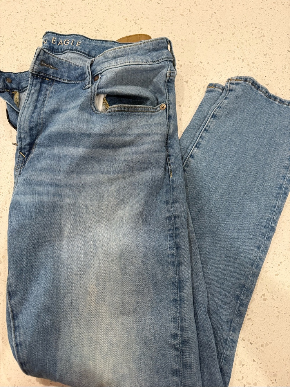 Mens American Eagle Outfitters Light Wash Slim Straight Jeans